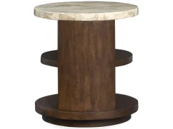 Mor Furniture Sofa & End Tables|Mcpherson Round End Table In Burnt Umber