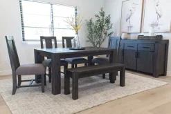 Mor Furniture Seating For 6|Dining Room Sets|Meadow Extendable Dining Table, 4 Chairs & Bench In Brown