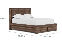 Mor Furniture Beds|Meadow Panel Bed W/ Storage In Brown, Full