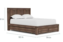 Mor Furniture Beds|Meadow Panel Bed W/ Storage In Brown, Full