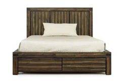 Mor Furniture Beds|Meadow Panel Bed W/ Storage In Brown, Full