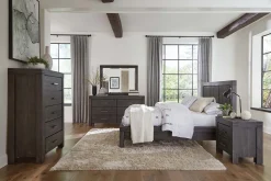 Mor Furniture Bedroom Sets|Meadow Panel Storage Bed, Dresser, Mirror & Nightstand In Gray, Full