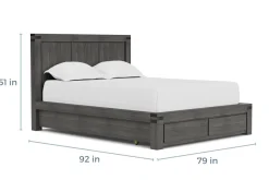 Mor Furniture Bedroom Sets|Meadow Panel Storage Bed, Dresser, Mirror & Nightstand In Gray, Full