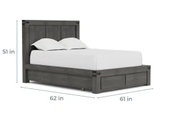 Mor Furniture Bedroom Sets|Meadow Panel Storage Bed, Dresser, Mirror & Nightstand In Gray, Full