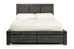 Mor Furniture Bedroom Sets|Meadow Panel Storage Bed, Dresser, Mirror & Nightstand In Gray, Full