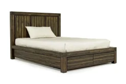 Mor Furniture Bedroom Sets|Meadow Panel Storage Bed, Dresser, Mirror & Nightstand In Gray, Full