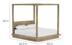 Mor Furniture Beds|Melbourne Canopy Bed In Mineral, Queen