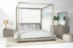 Mor Furniture Beds|Melbourne Canopy Bed In Mineral, Queen