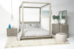 Mor Furniture Beds|Melbourne Canopy Bed In Mineral, Queen
