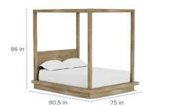 Mor Furniture Beds|Melbourne Canopy Bed In Mineral, Queen