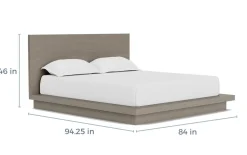 Mor Furniture Beds|Melbourne Panel Bed In Mineral, Full