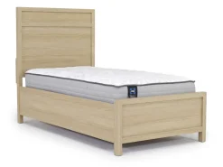 Mor Furniture Bedroom Sets|Merrifield Panel Bed, Dresser, Mirror & Nightstand In Pecan Sandy, Twin