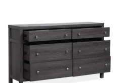 Mor Furniture Bedroom Sets|Merrifield Panel Bed, Dresser, Mirror & Nightstand In Pecan Sandy, Twin