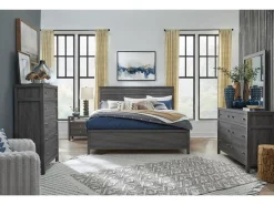 Mor Furniture Bedroom Sets|Merrifield Panel Bed, Dresser, Mirror & Nightstand In Pecan Sandy, Twin