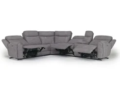 Mor Furniture Reclining Sectionals|Sectionals|Mia 6 Piece 2 Power Sectional W/ 2 Power Armless Recliner In Gray