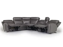 Mor Furniture Reclining Sectionals|Sectionals|Mia 6 Piece 2 Power Sectional W/ 2 Power Armless Recliner In Gray