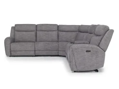 Mor Furniture Reclining Sectionals|Sectionals|Mia 6 Piece 2 Power Sectional W/ 2 Power Armless Recliner In Gray