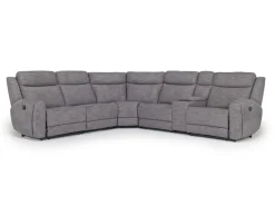Mor Furniture Sectionals|Mia 6 Piece Reclining Sectional W/ Armless Recliner In Gray