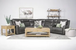 Mor Furniture Reclining Sectionals|Sectionals|Mia 6 Piece Reclining Sectional In Gray