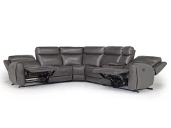 Mor Furniture Reclining Sectionals|Sectionals|Mia 6 Piece Reclining Sectional In Gray