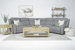 Mor Furniture Reclining Sectionals|Sectionals|Mia 6 Piece Reclining Sectional In Gray