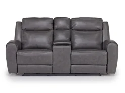 Mor Furniture Reclining Loveseats|Loveseats|Mia 2 Power Console Loveseat In Gray