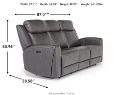 Mor Furniture Reclining Sofas|Sofas|Mia 2 Power Sofa In Gray