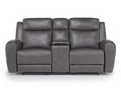 Mor Furniture Reclining Sofas|Loveseats|Mia Reclining Console Loveseat In Gray