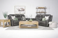 Mor Furniture Reclining Sofas|Mia Reclining Sofa & Console Loveseat In Gray