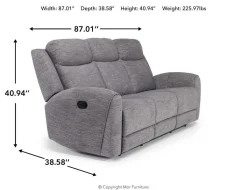 Mor Furniture Reclining Sofas|Sofas|Mia Reclining Sofa In Gray