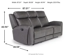 Mor Furniture Reclining Sofas|Sofas|Mia Reclining Sofa In Gray