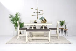 Mor Furniture Seating For 6|Counter Height Dining Sets|Miami Adjustable Dining Table, 4 Stools & Bench In Gray