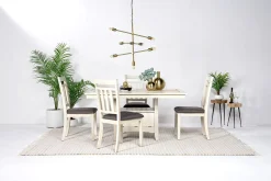 Mor Furniture Seating For 4|Dining Room Sets|Miami Adjustable Dining Table & 4 Chairs In Gray