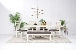 Mor Furniture Seating For 6|Dining Room Sets|Miami Adjustable Dining Table, 4 Chairs & Bench In Gray