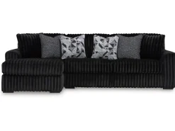 Mor Furniture Sectionals|Midnight Madness Sofa Chaise Sectional In Onyx, Left Facing