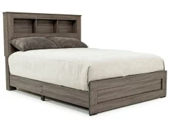 Mor Furniture Bedroom Sets|Naialyn Bookcase Bed, Dresser, Mirror & Nightstand In , Full Gray
