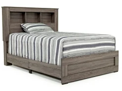Mor Furniture Beds|Naialyn Bookcase Bed In , Full Gray