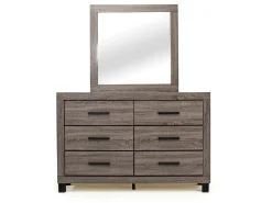 Mor Furniture Bedroom Sets|Naialyn Panel Bed, Dresser, Mirror & Nightstand In , Full Gray