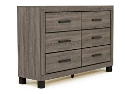 Mor Furniture Bedroom Sets|Naialyn Panel Bed, Dresser, Mirror & Nightstand In , Full Gray