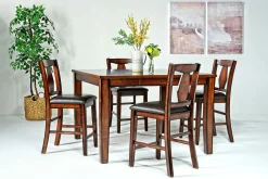 Mor Furniture Seating For 4|Counter Height Dining Sets|Napa Counter Height Extendable Dining Table & 4 Stools In Brown