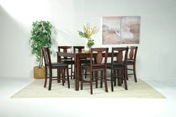 Mor Furniture Seating For 6|Counter Height Dining Sets|Napa Counter Height Extendable Dining Table & 6 Stools In Brown