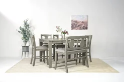 Mor Furniture Seating For 6|Counter Height Dining Sets|Napa Counter Height Extendable Dining Table, 4 Stools & Bench In Brown