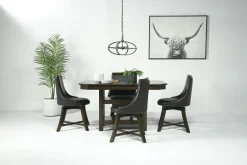 Mor Furniture Seating For 4|Dining Room Sets|New Haven Adjustable Extendable Dining Table & 4 Chairs In Brown