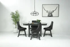 Mor Furniture Seating For 4|Dining Room Sets|New Haven Adjustable Extendable Dining Table & 4 Chairs In Brown