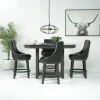Mor Furniture Seating For 4|Counter Height Dining Sets|New Haven Counter Height Adjustable Extendable Dining Table & 4 Stools In Gray