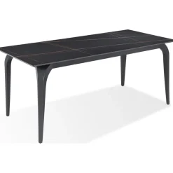 Mor Furniture Seating For 4|Dining Room Sets|Nicoya Dining Table & 4 Chairs In Black Sintered Stone