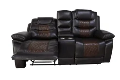 Mor Furniture Reclining Sofas|Loveseats|Nikko Reclining Console Loveseat In Brown