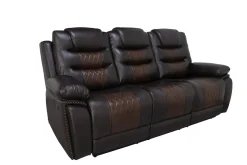 Mor Furniture Reclining Sofas|Nikko Reclining Sofa & Console Loveseat In Brown