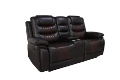 Mor Furniture Reclining Sofas|Nikko Reclining Sofa & Console Loveseat In Brown
