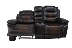 Mor Furniture Reclining Sofas|Nikko Reclining Sofa & Console Loveseat In Brown